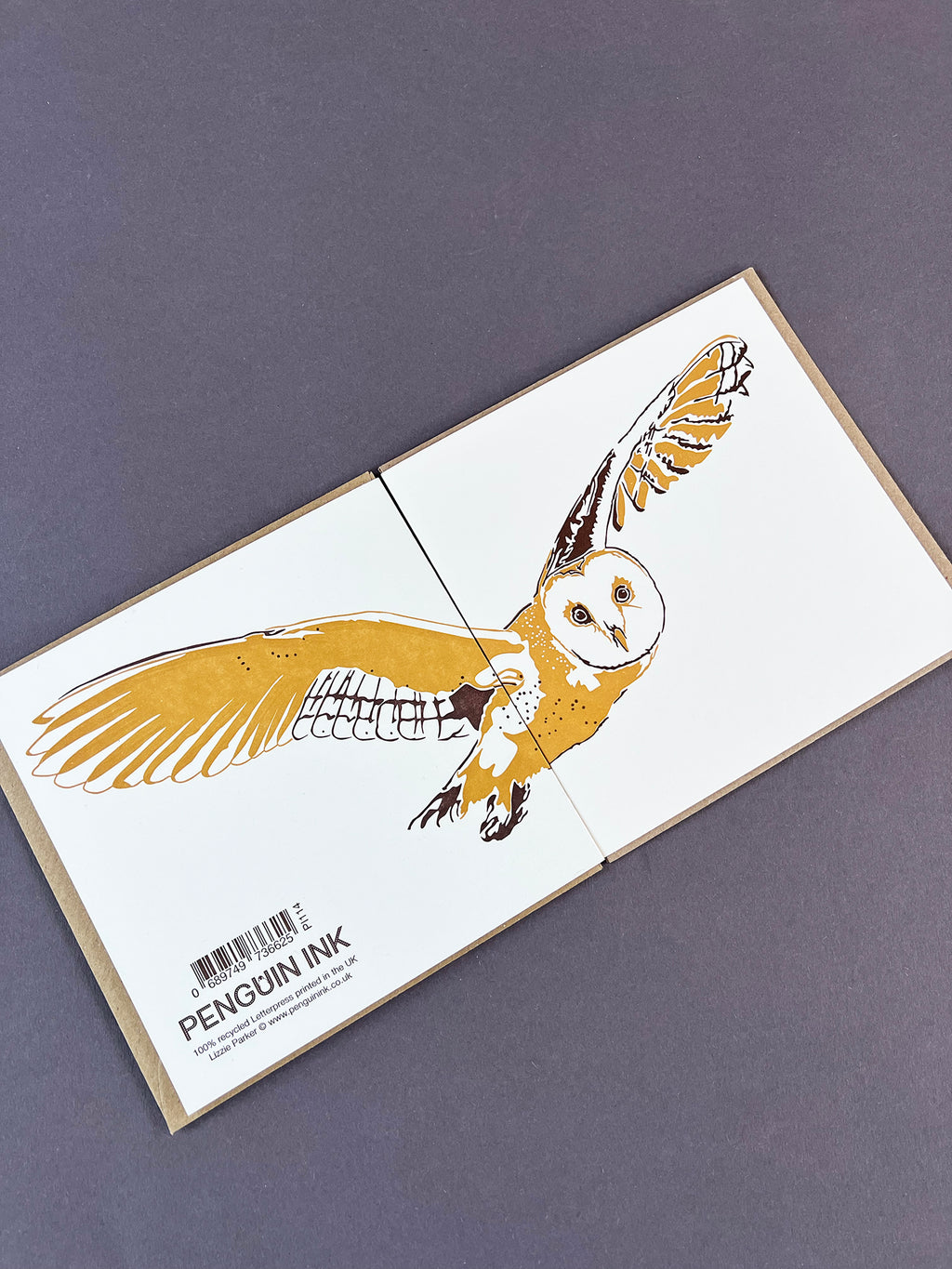 Barn Owl Letterpress Card