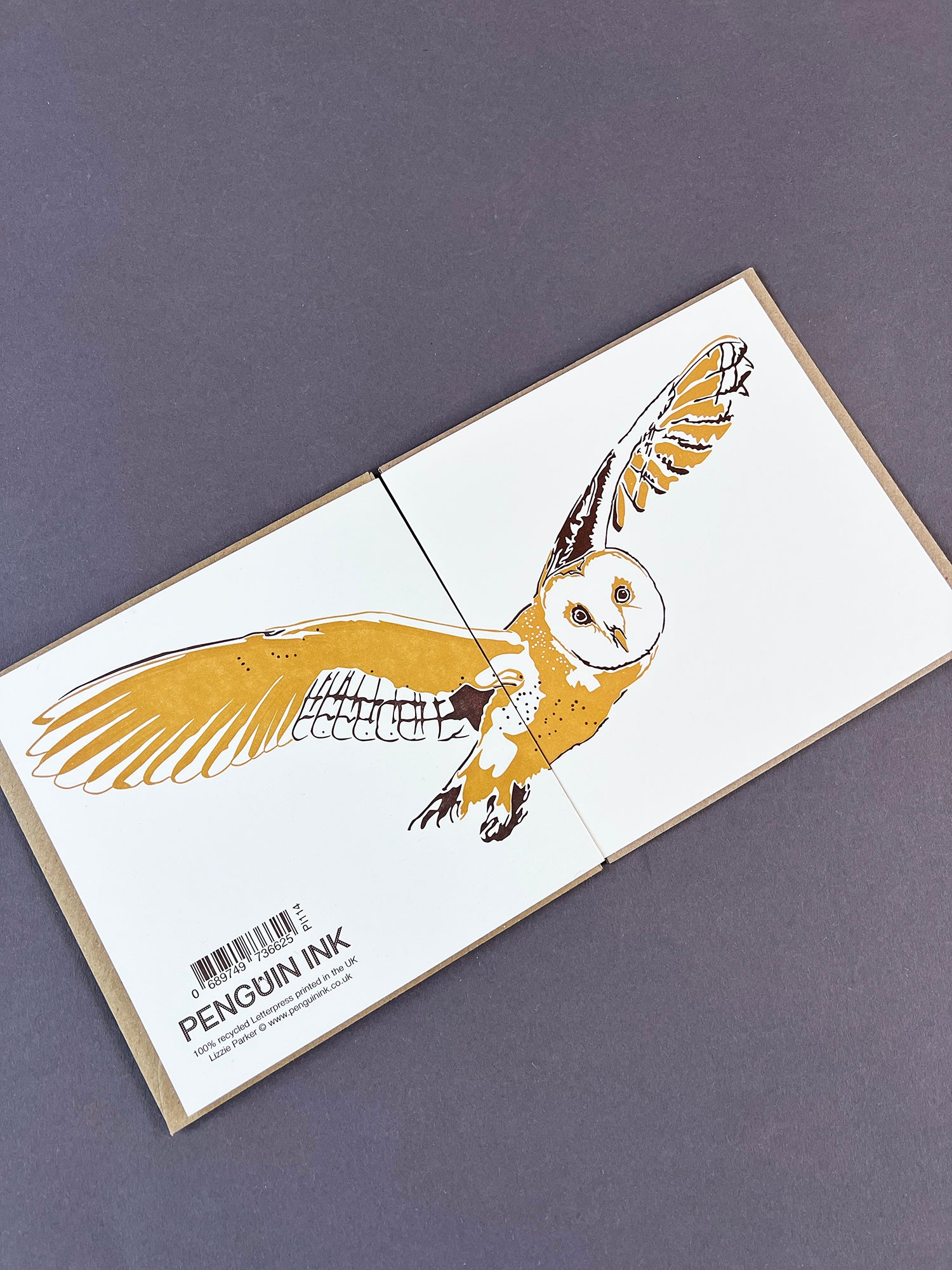 Barn Owl Letterpress Card