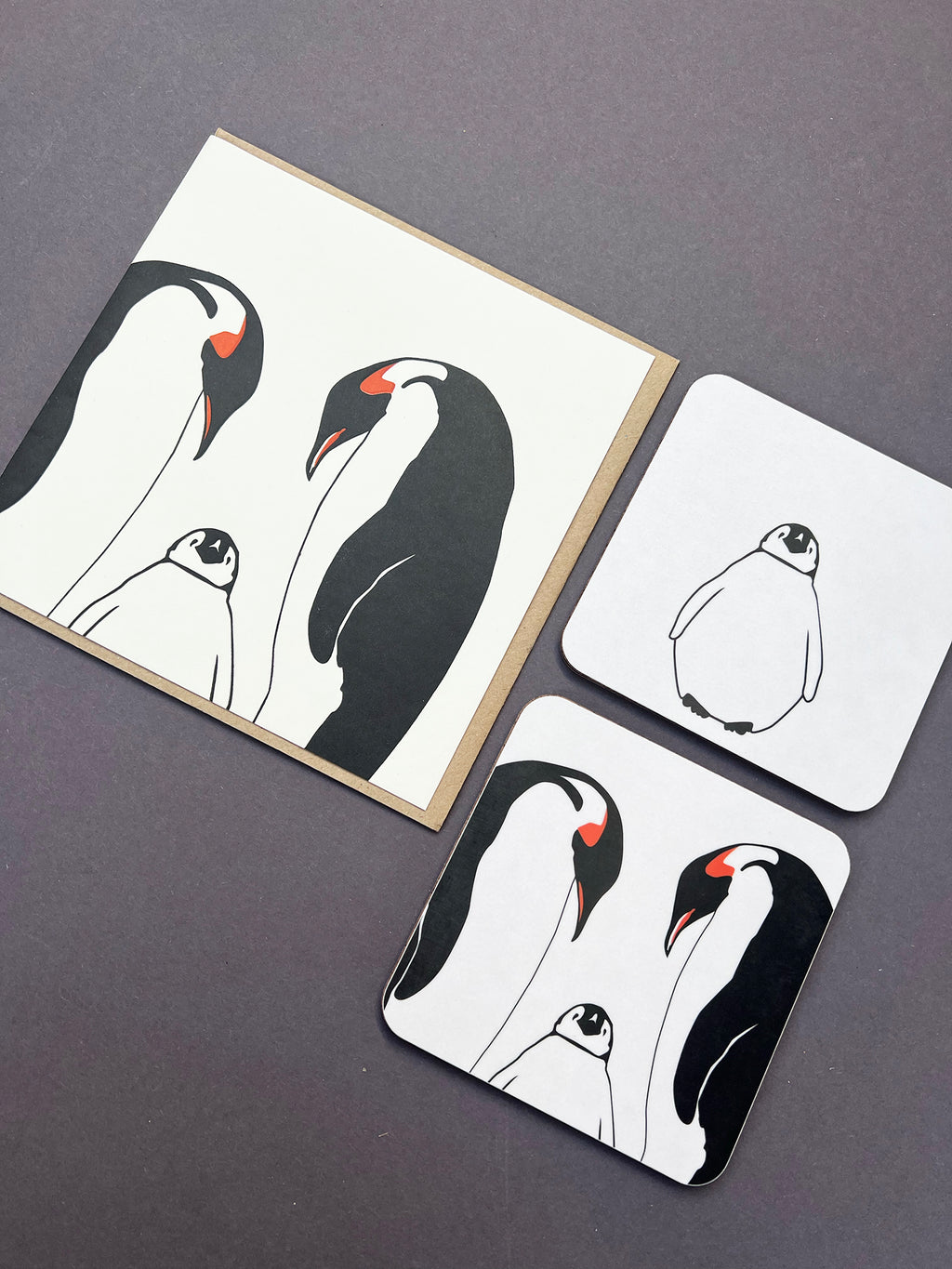 Penguin Family Letterpress Card