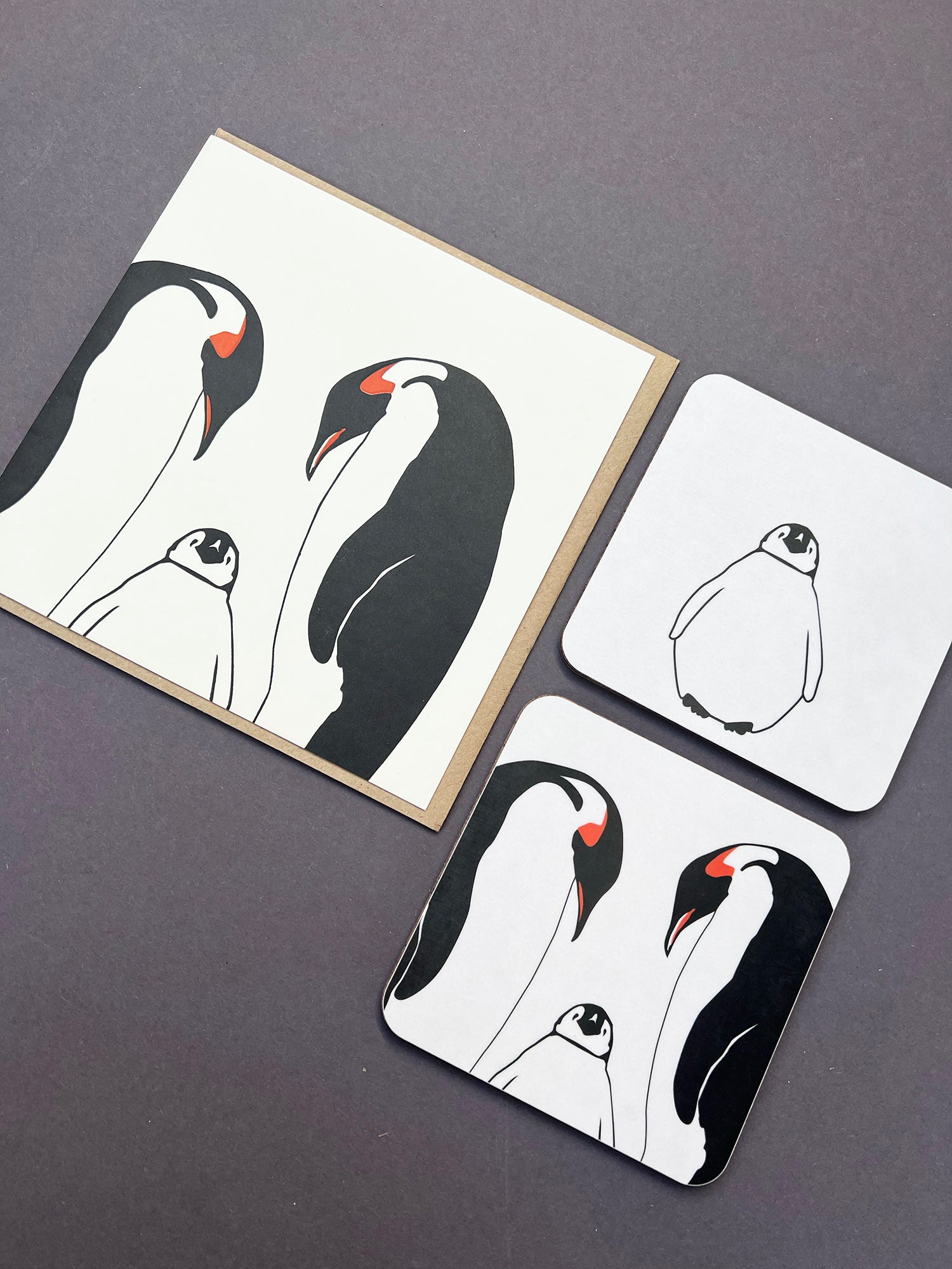 Penguin Family Letterpress Card