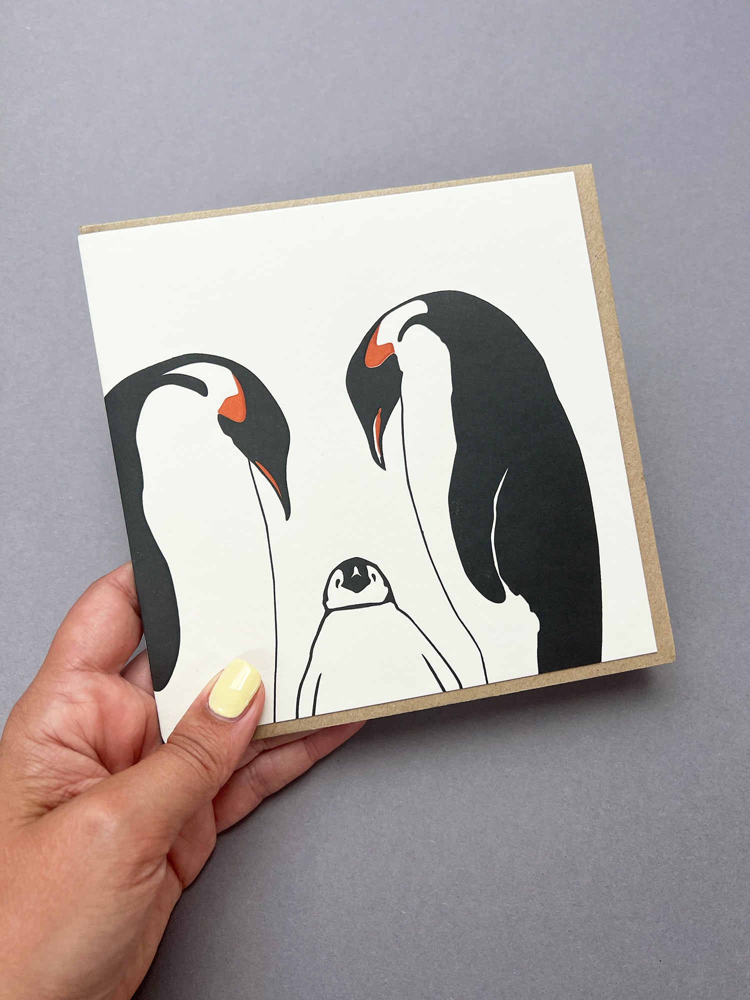 Penguin Family Letterpress Card