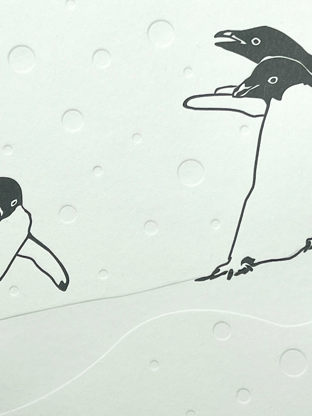 Penguin Slide Letterpress Card