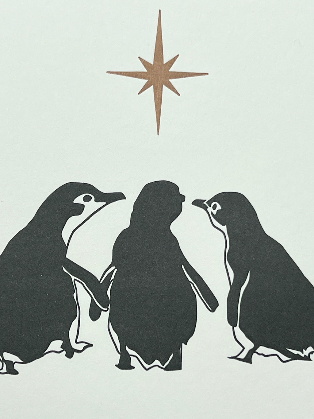 Three Wise Penguins Letterpress Card