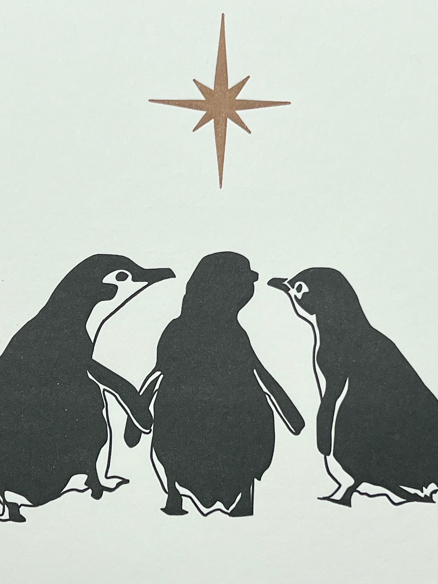 Three Wise Penguins Letterpress Card