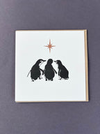 Three Wise Penguins Letterpress Card