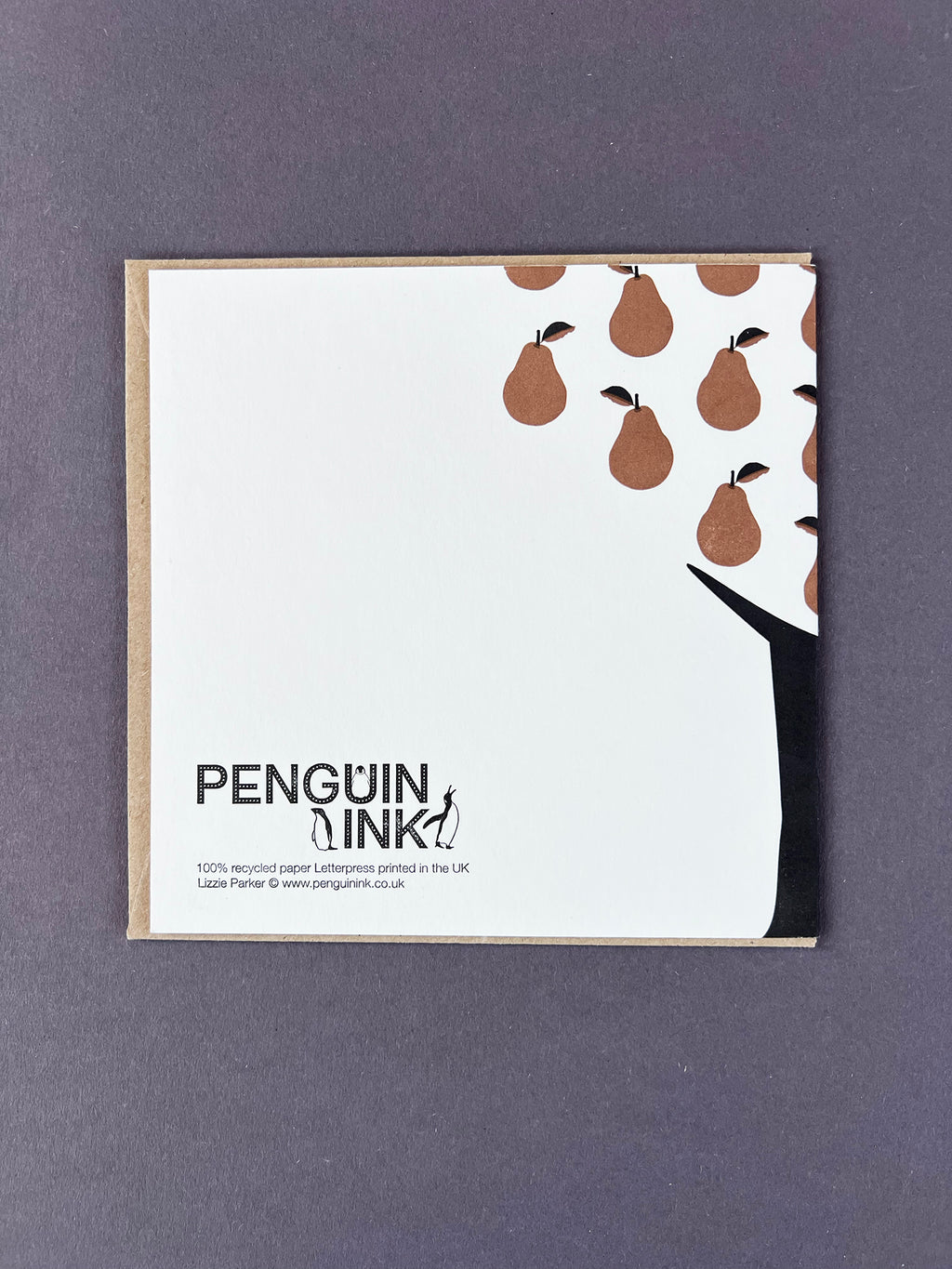 Partridge in a Pear Tree Letterpress Card