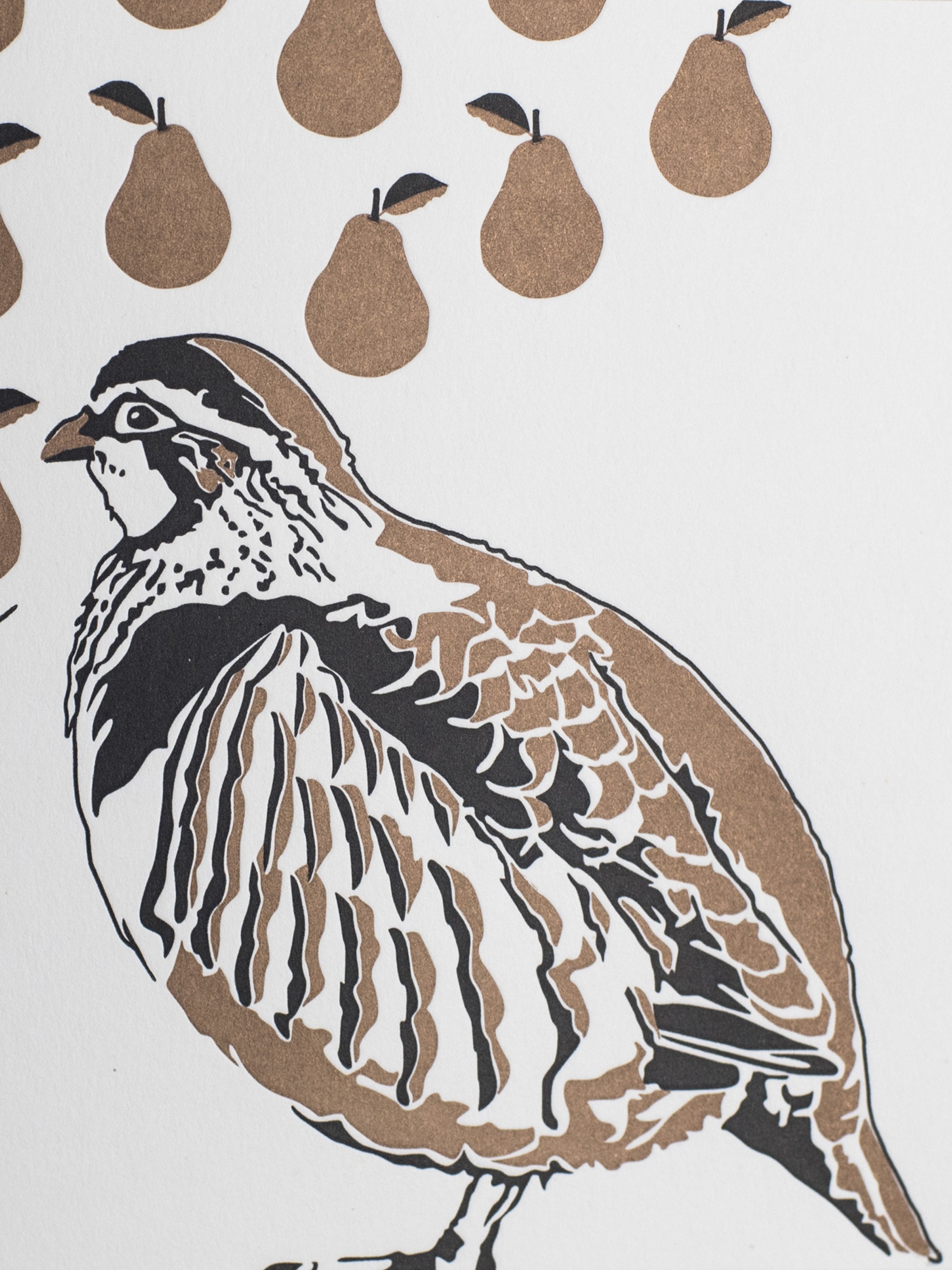 Partridge in a Pear Tree Letterpress Card