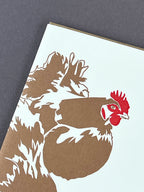 Three Hens Letterpress Card