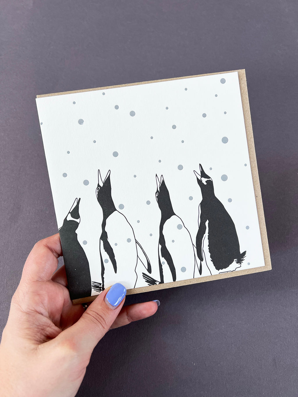 Four Calling Birds Letterpress Card