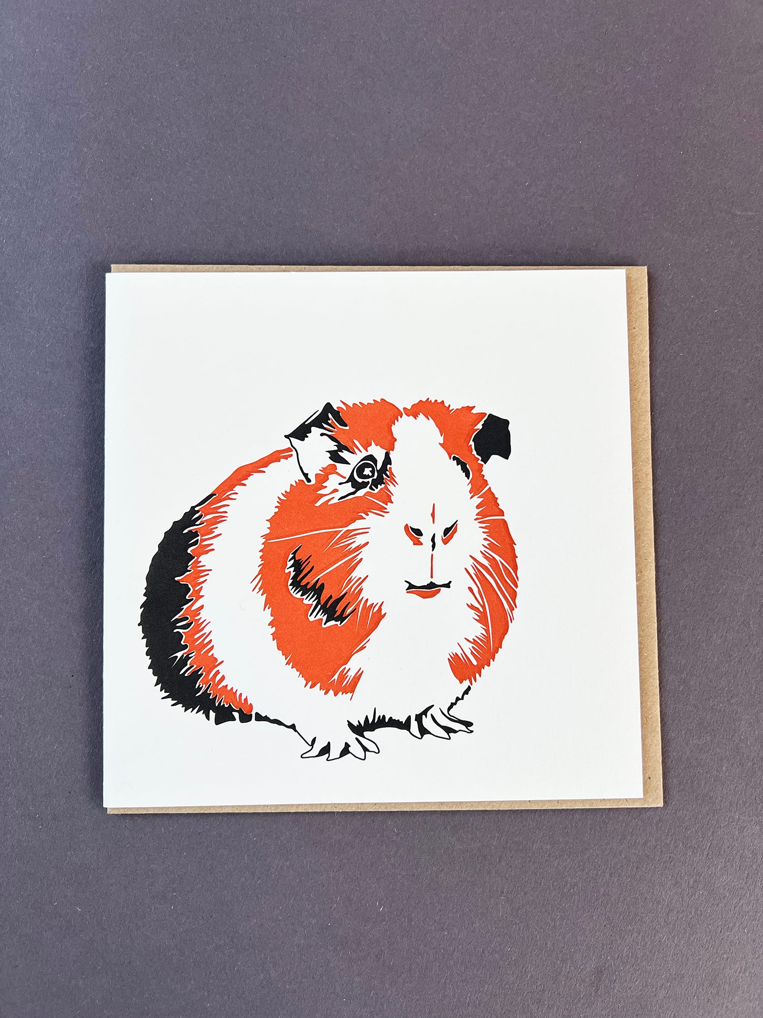 Guinea Pig Letterpress Card