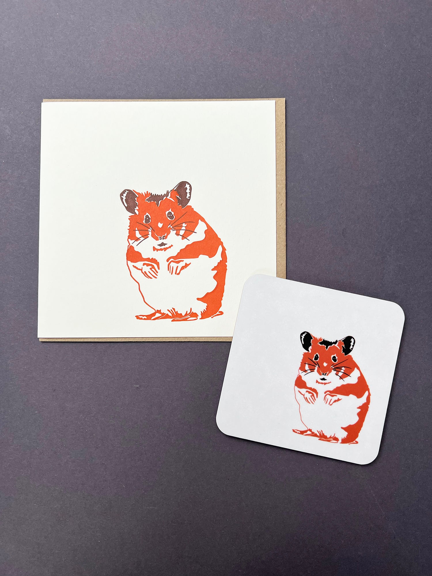 Hamster Letterpress Card