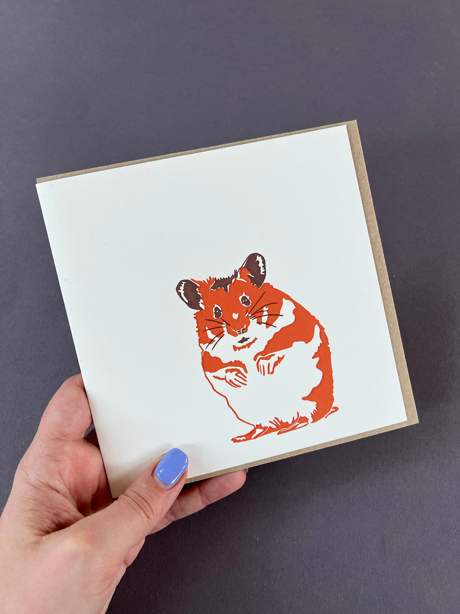 Hamster Letterpress Card