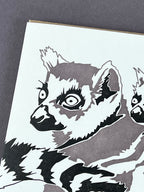 Lemur & Baby Letterpress Card