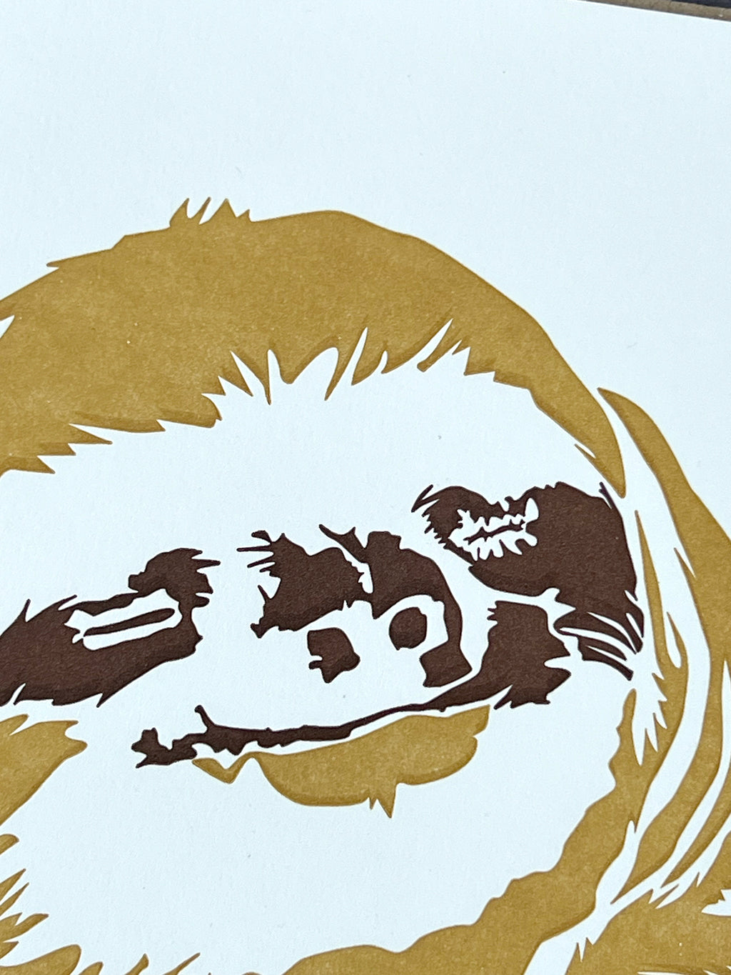 Sloth Letterpress Card