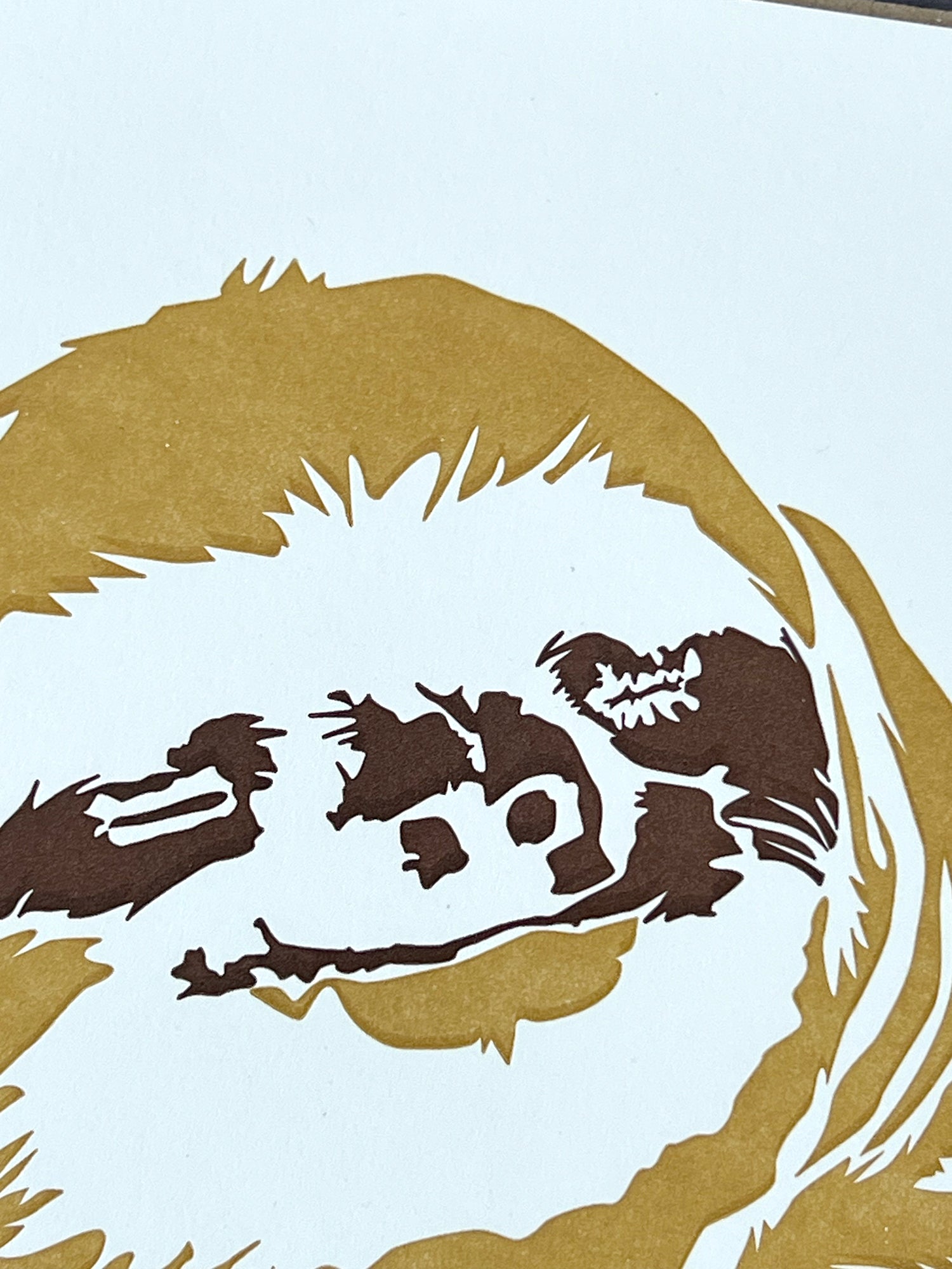 Sloth Letterpress Card