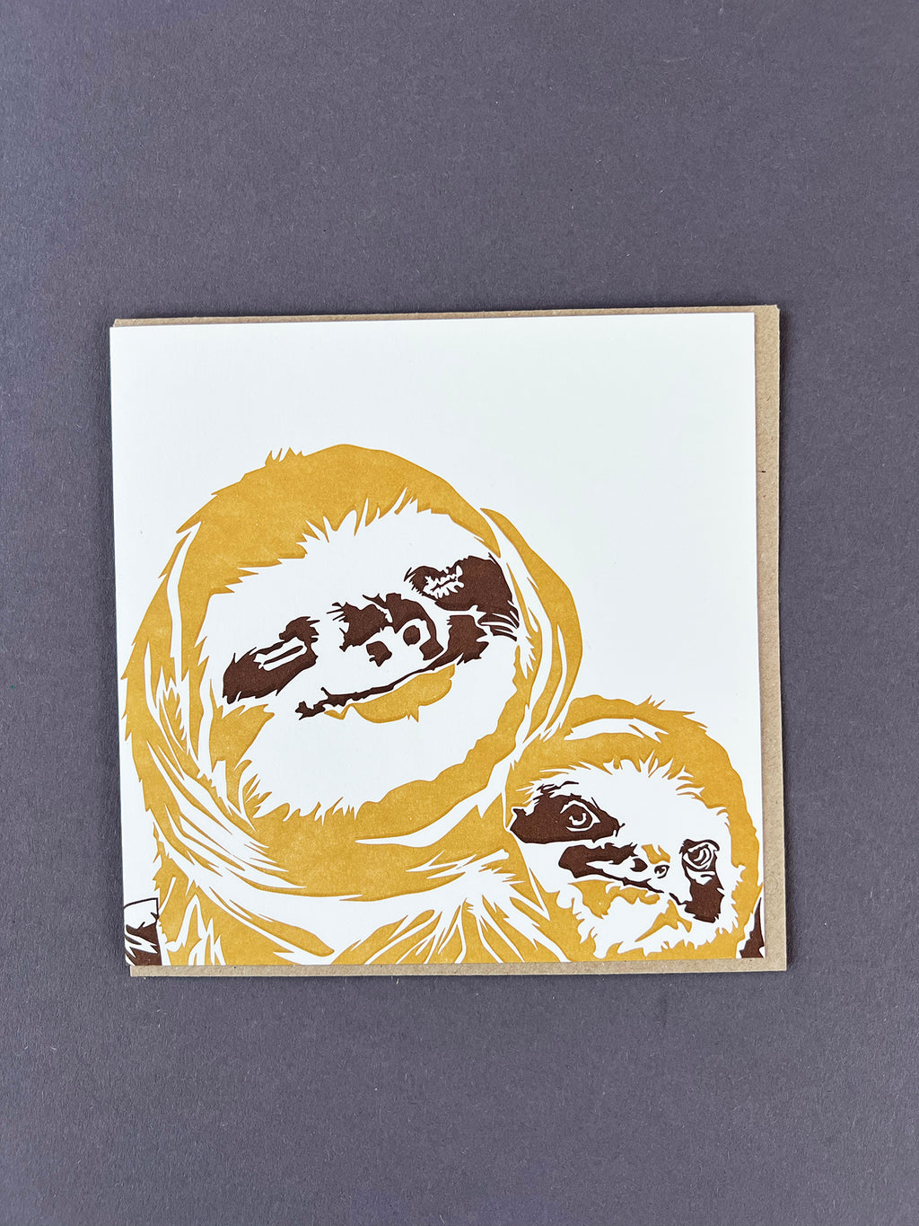 Sloth Letterpress Card