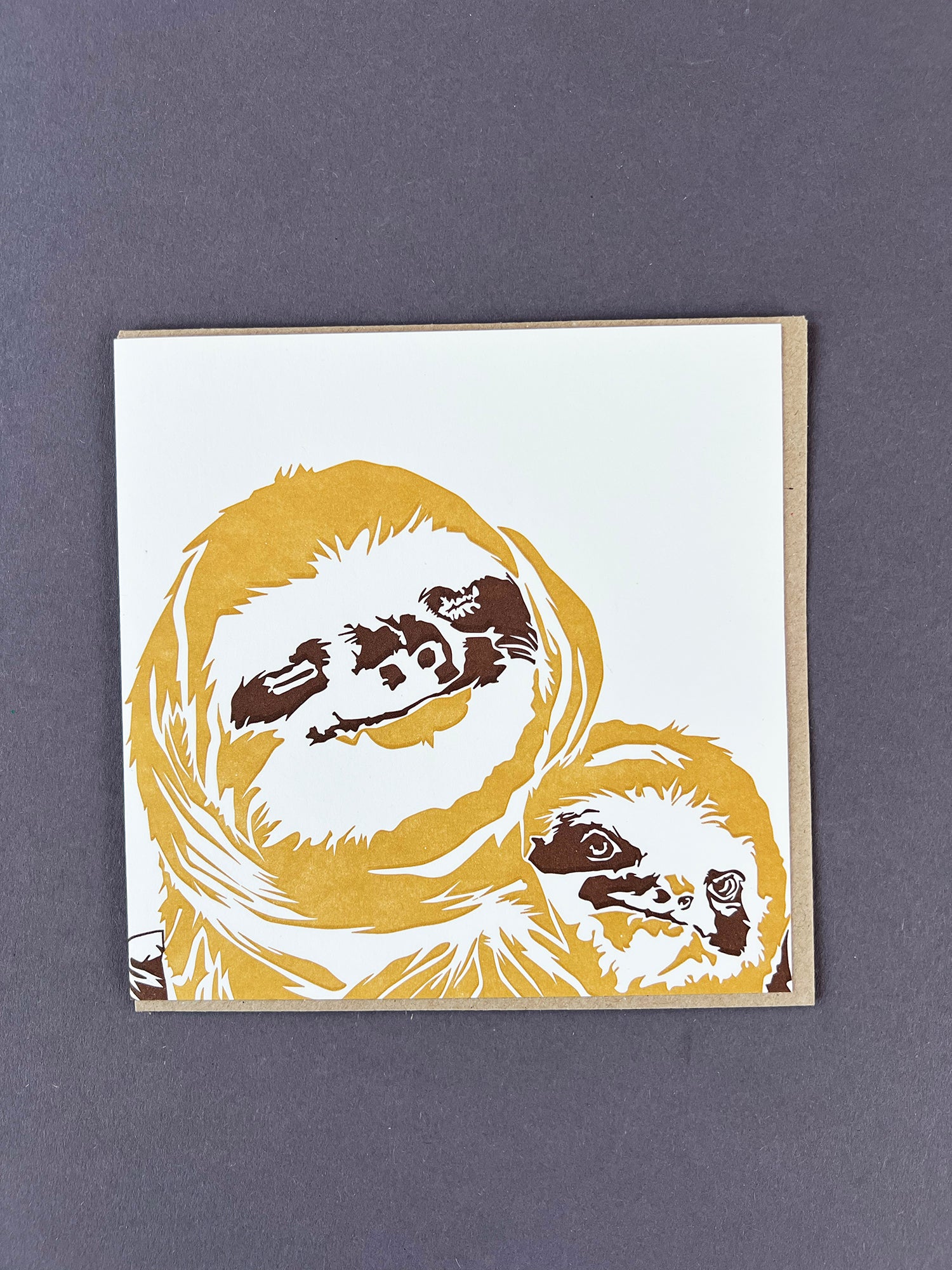 Sloth Letterpress Card
