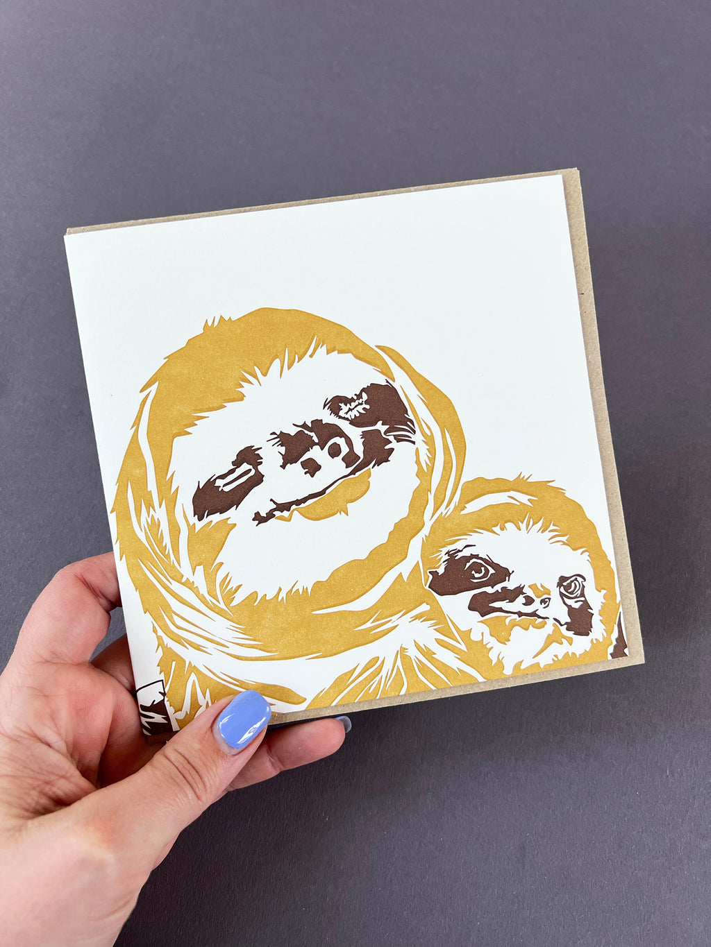 Sloth Letterpress Card