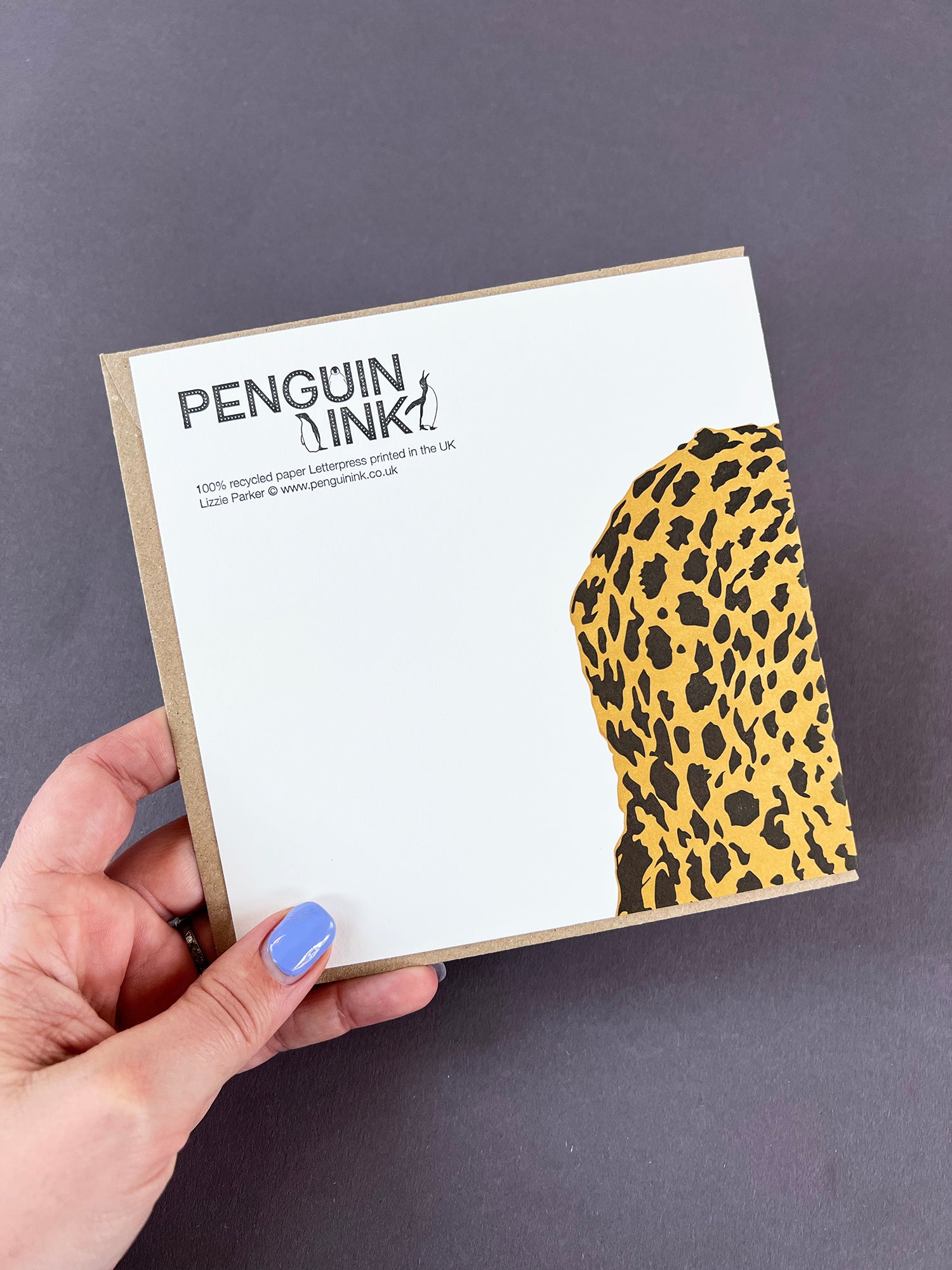 Cheetah Letterpress Card