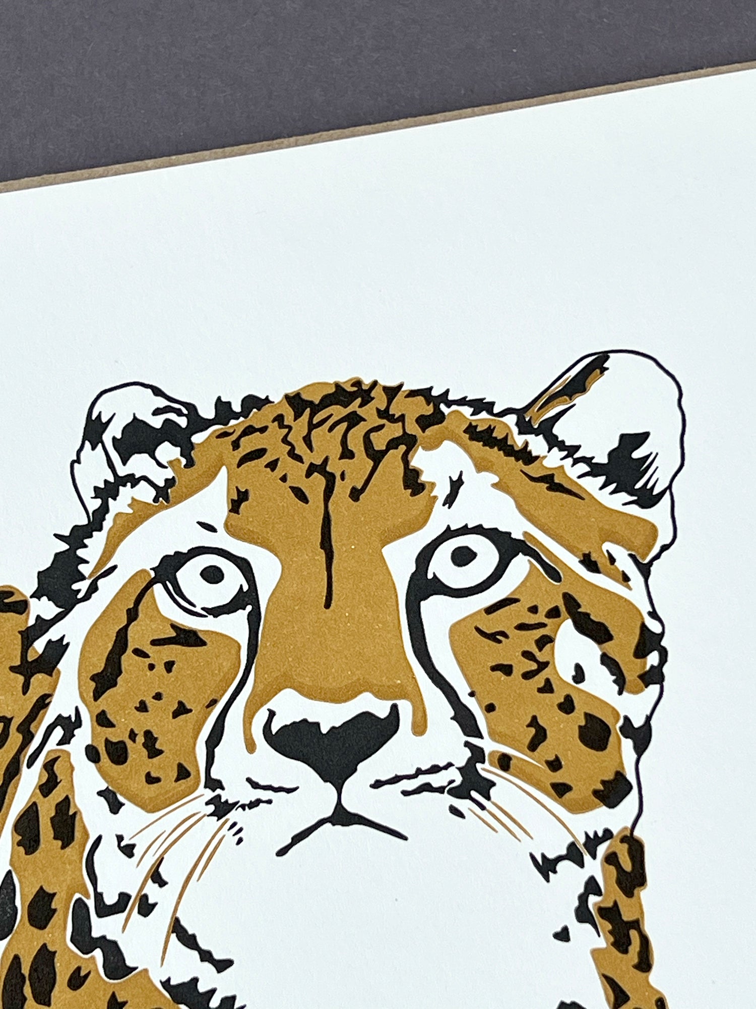 Cheetah Letterpress Card