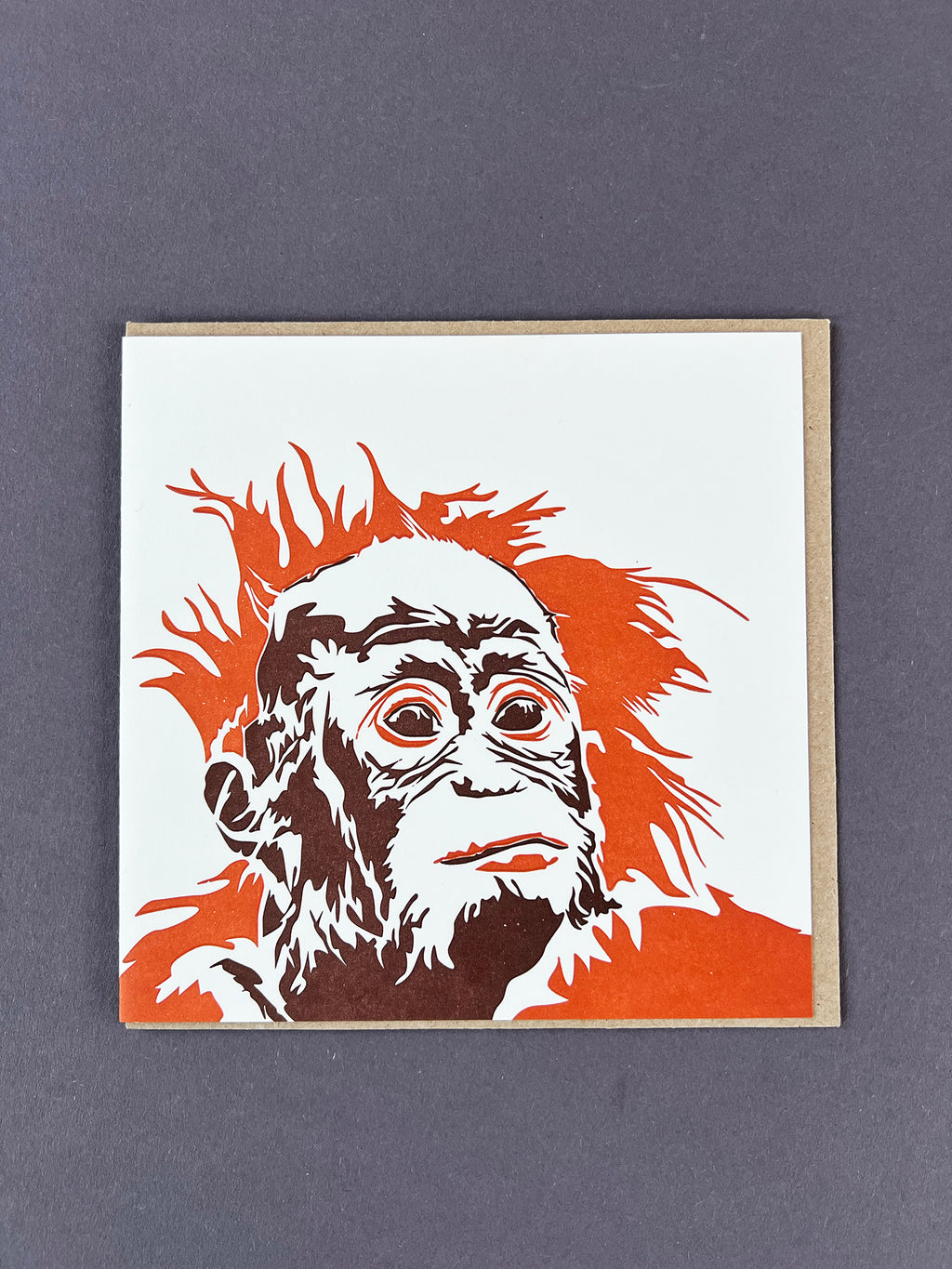 Orangutan Letterpress Card