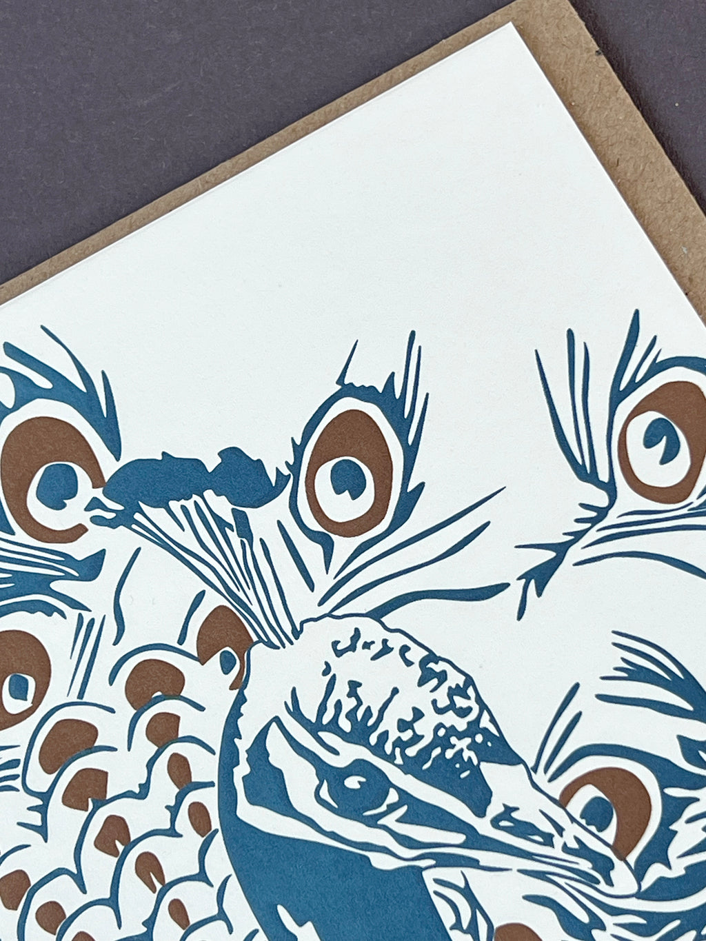 Proud peacock Letterpress Card