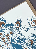 Proud peacock Letterpress Card