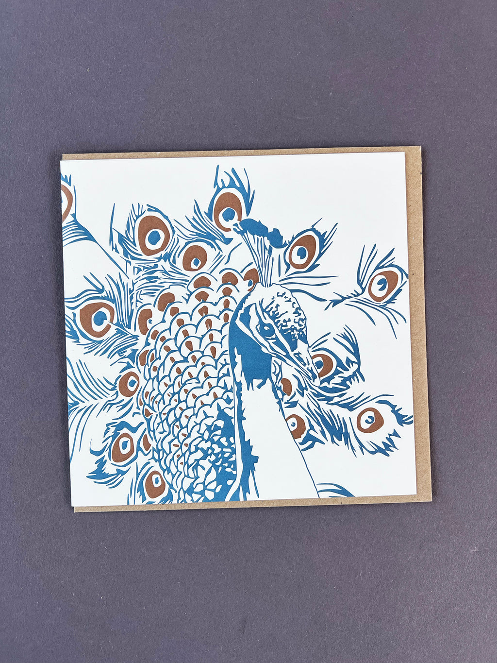 Proud peacock Letterpress Card