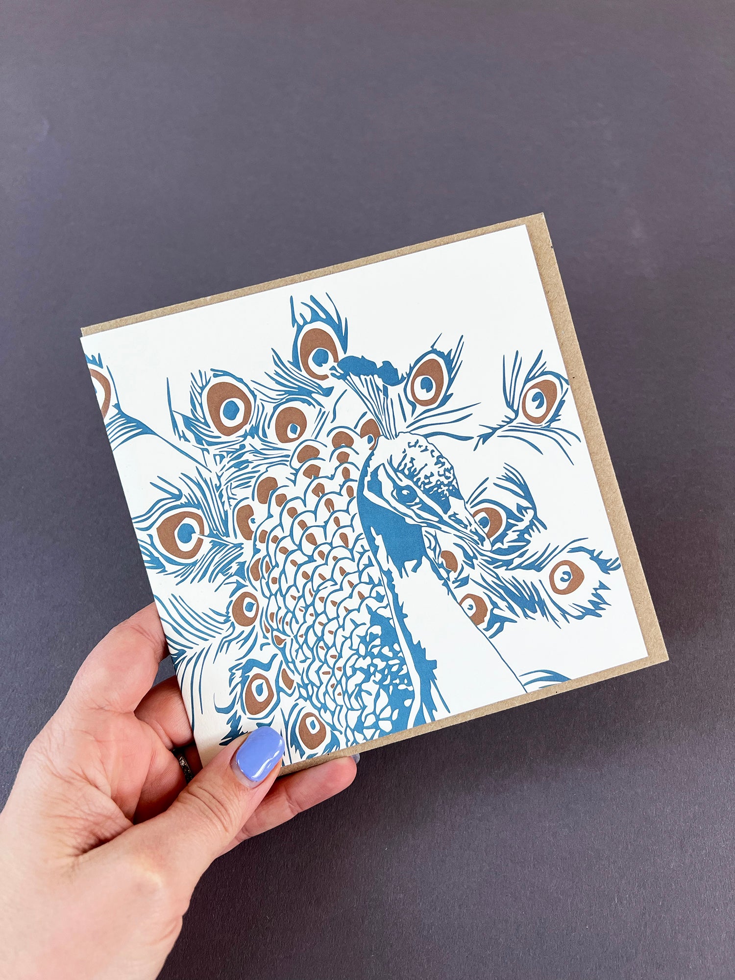 Proud peacock Letterpress Card