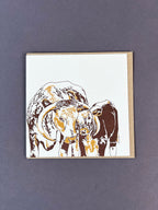 Longhorn and Baby Letterpress Card