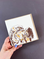 Longhorn and Baby Letterpress Card