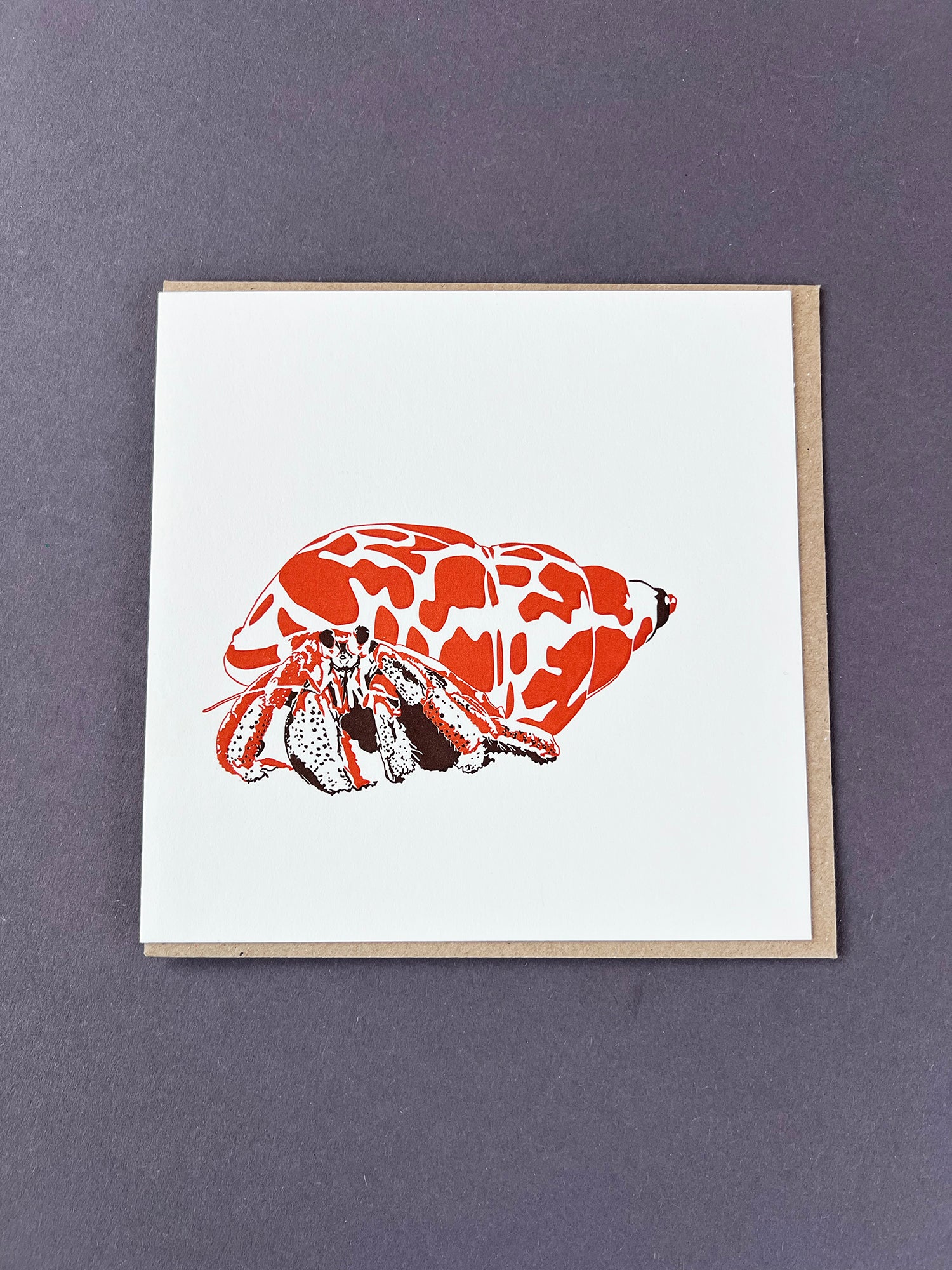 Hermit crab Letterpress Card