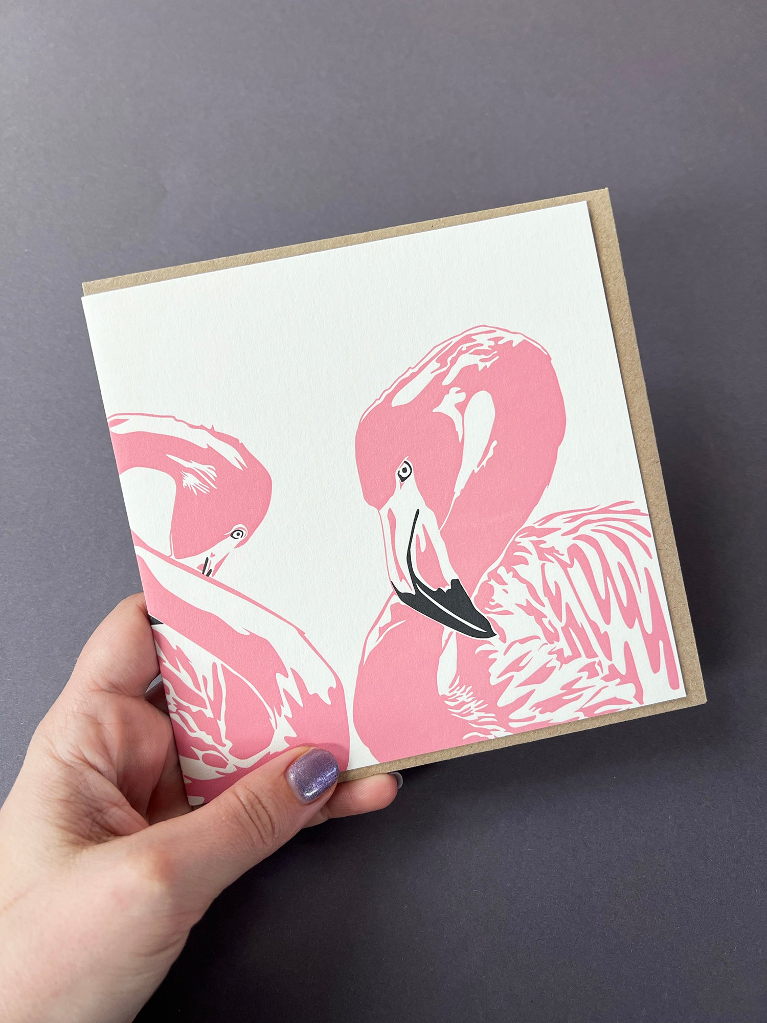 Flamingo Love Letterpress Card