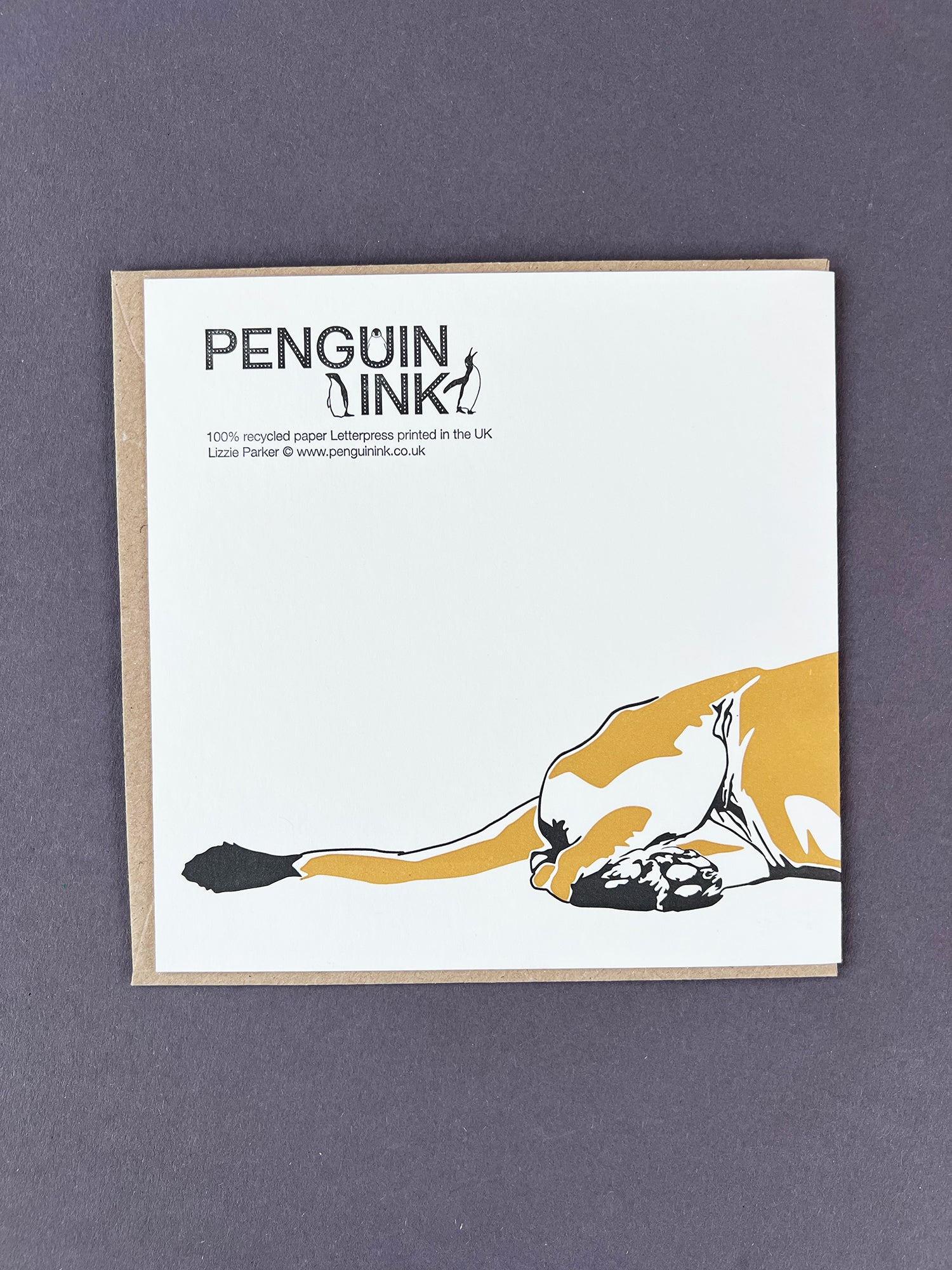 Lion Letterpress Card