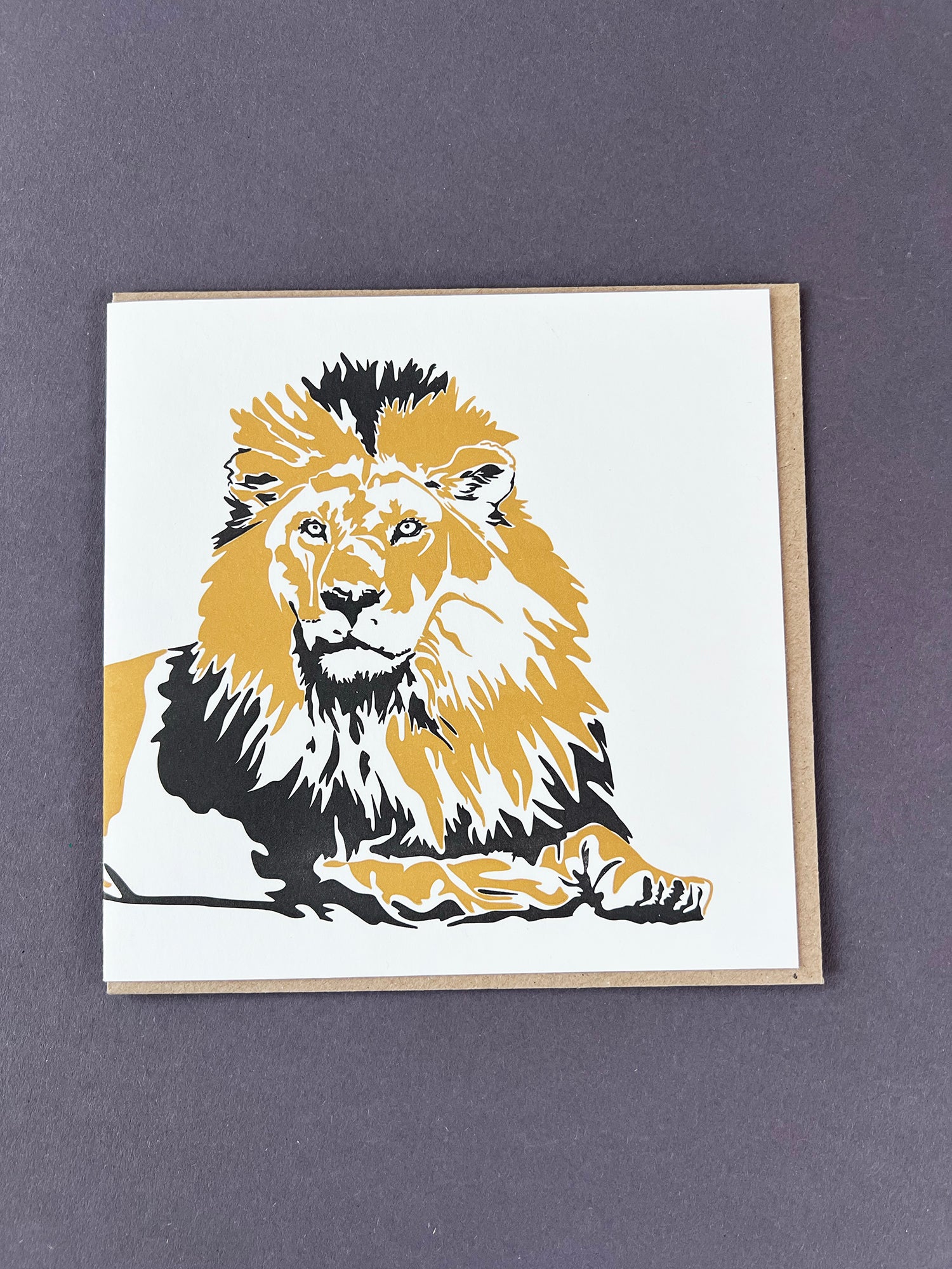 Lion Letterpress Card
