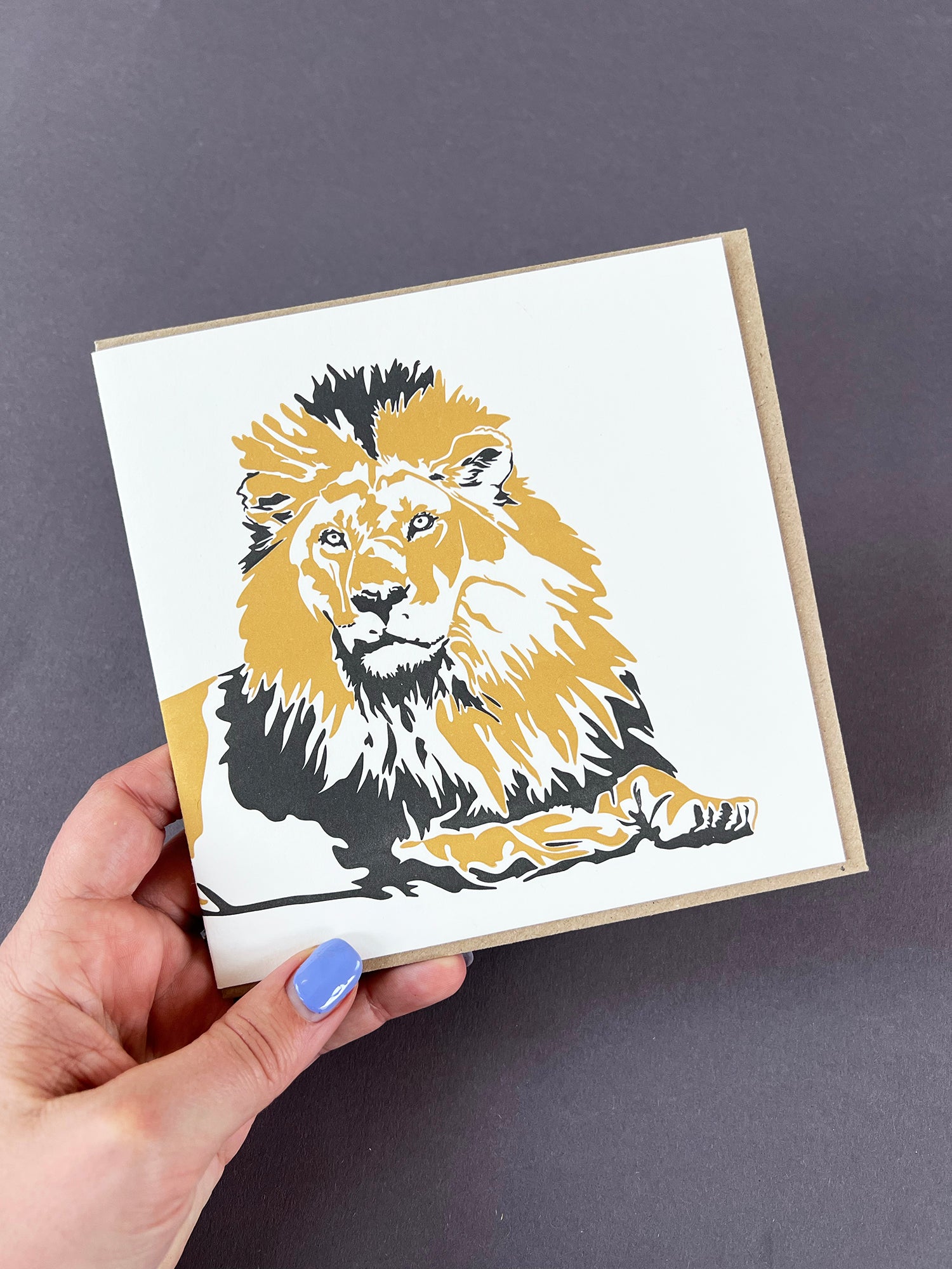 Lion Letterpress Card