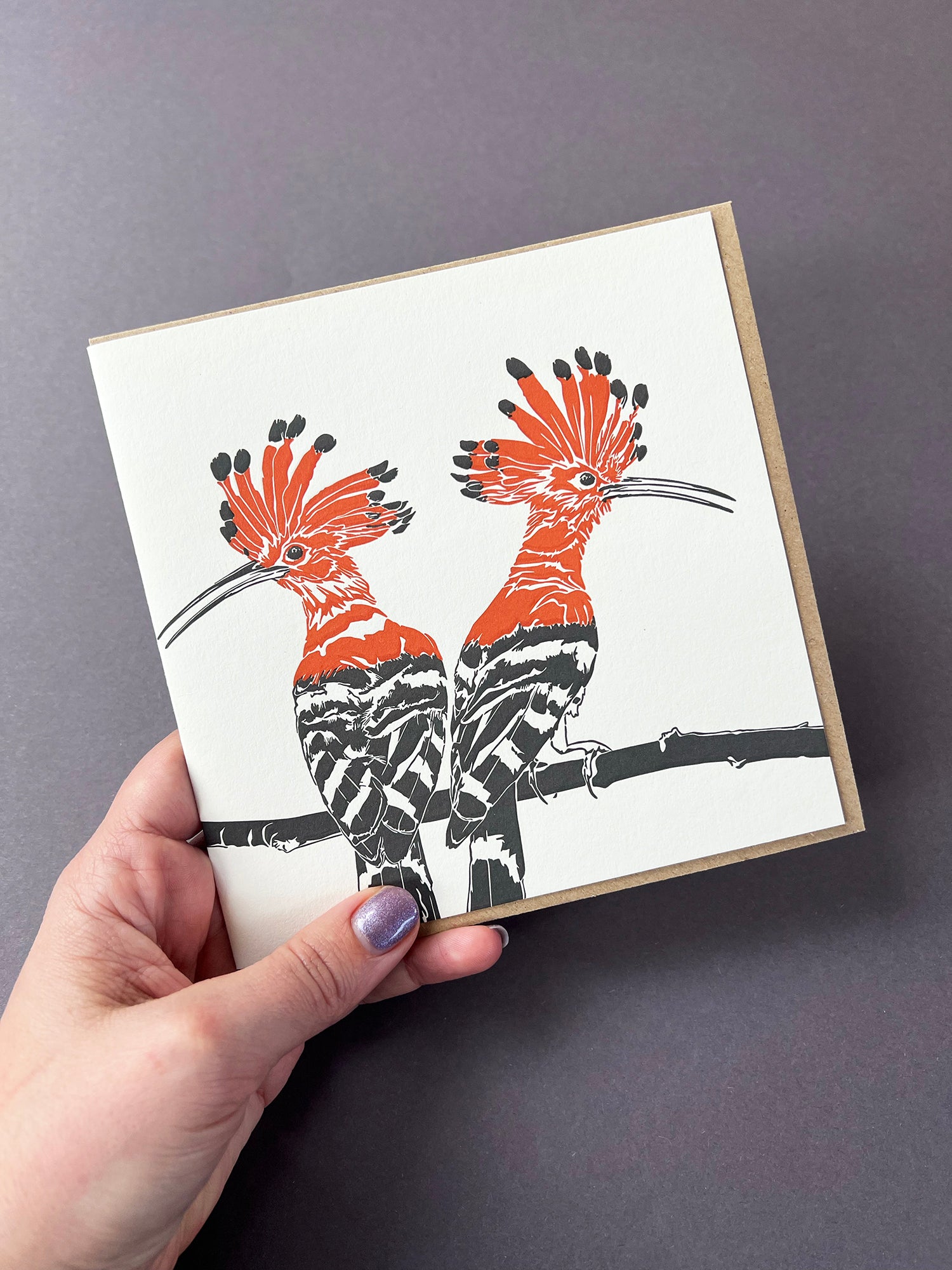 Hoopoe Letterpress Card