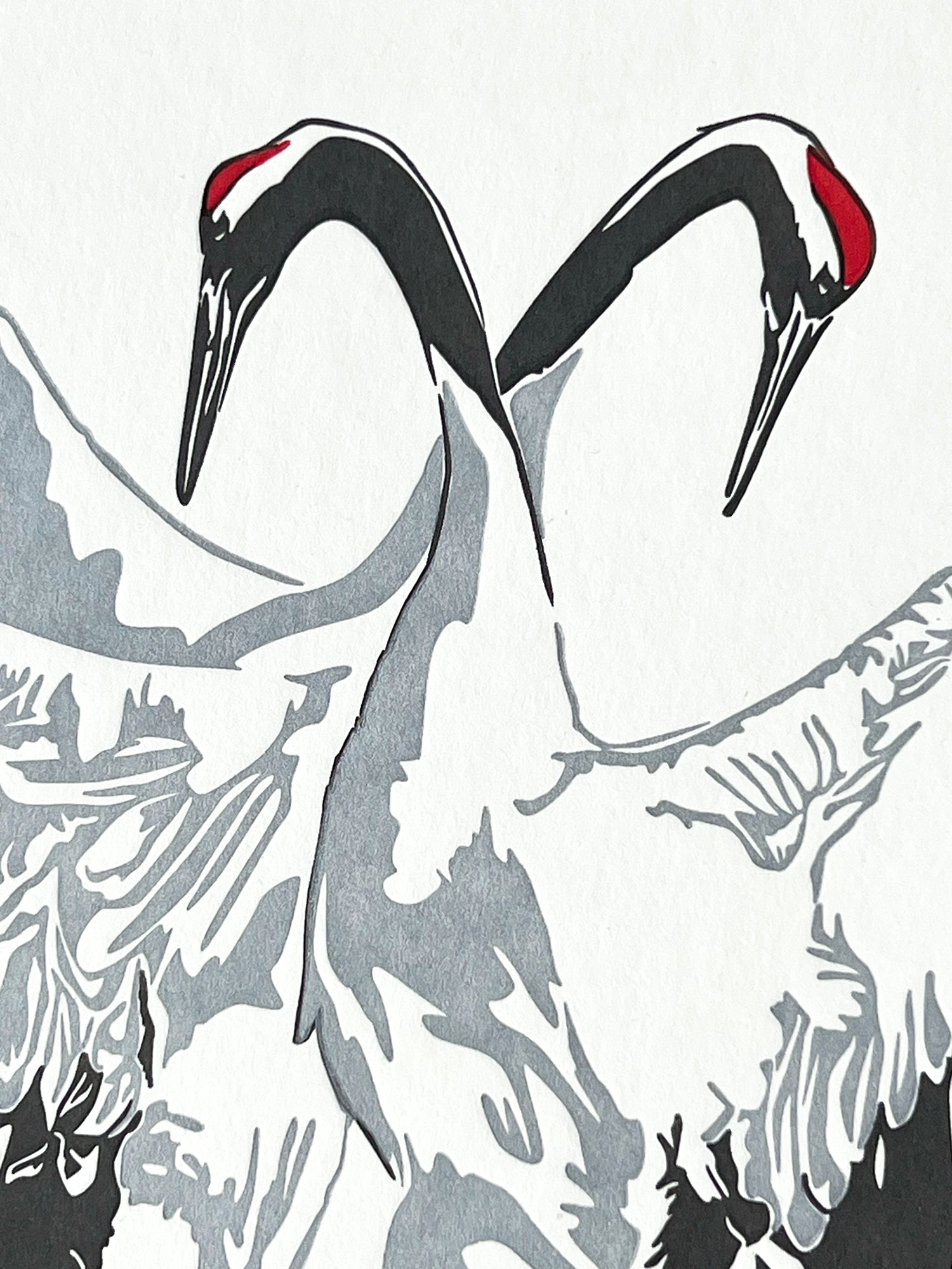 Red-crowned crane Letterpress Card