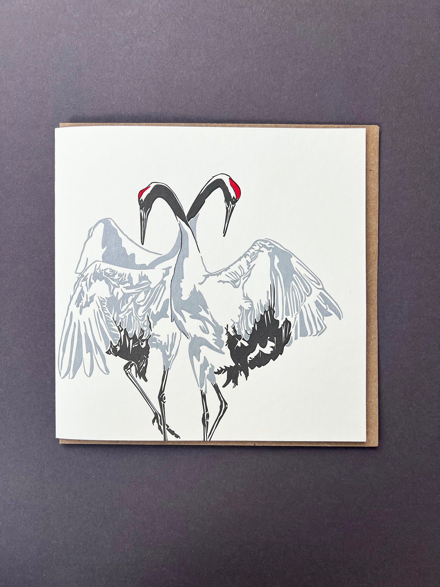 Red-crowned crane Letterpress Card