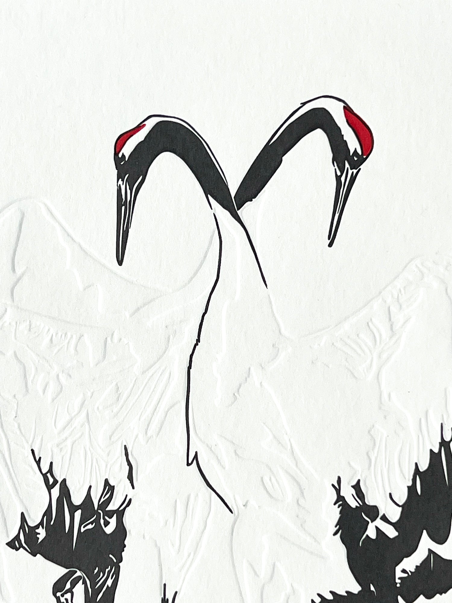 Red-crowned crane Letterpress Card