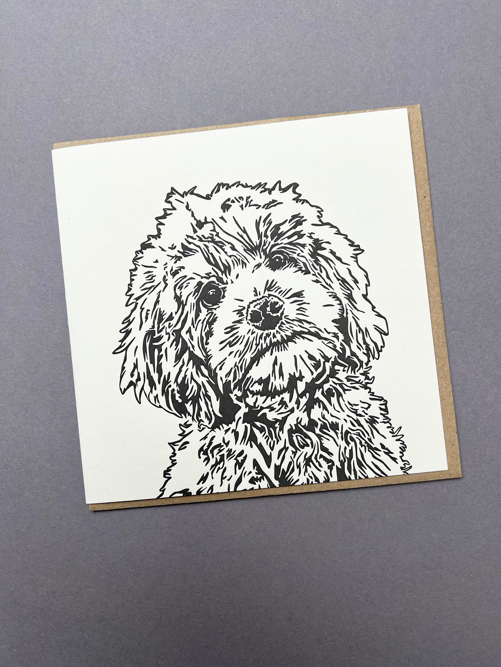 Cockapoo Puppy Letterpress Card