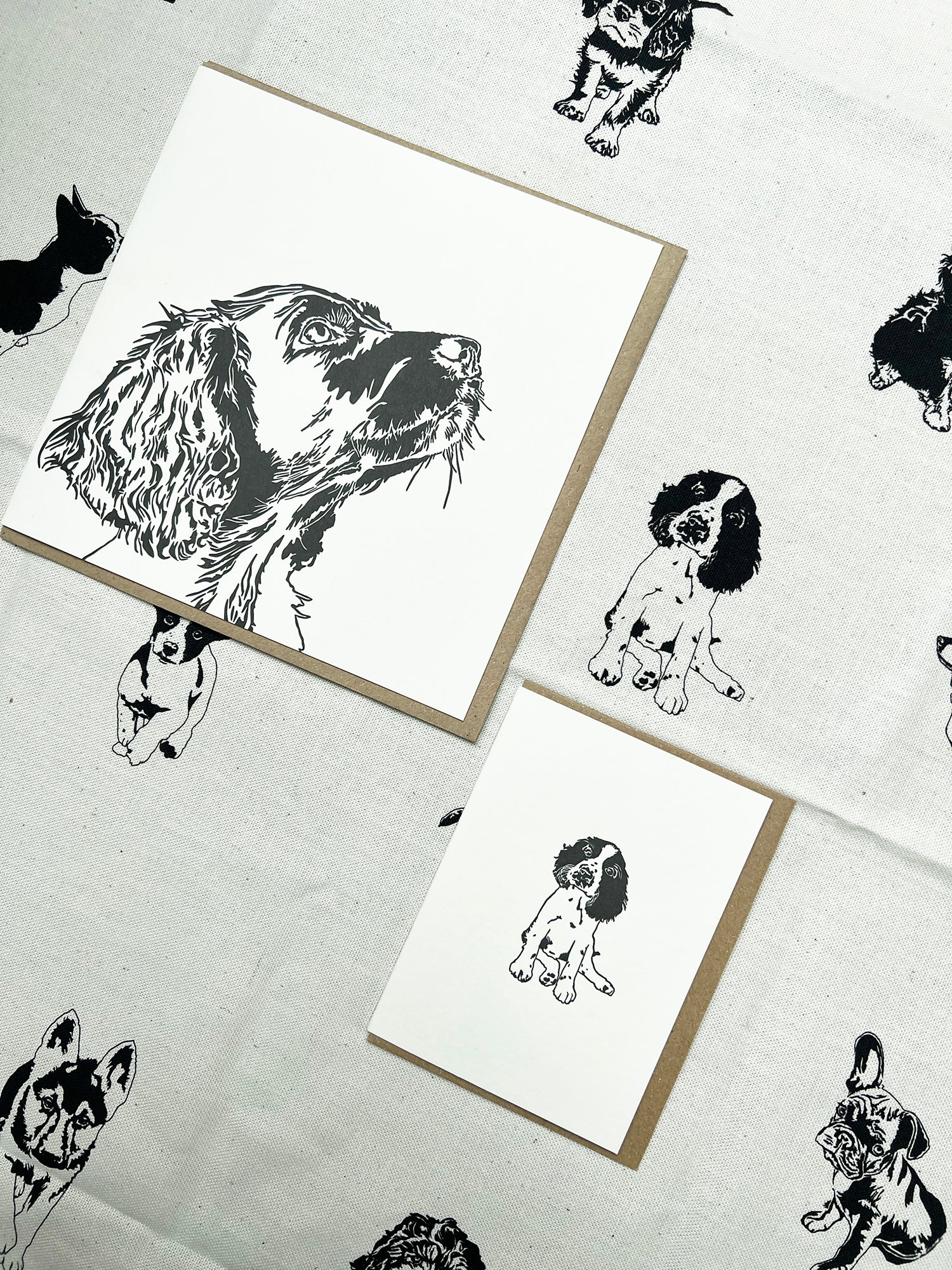 Spaniel Puppy Letterpress Card