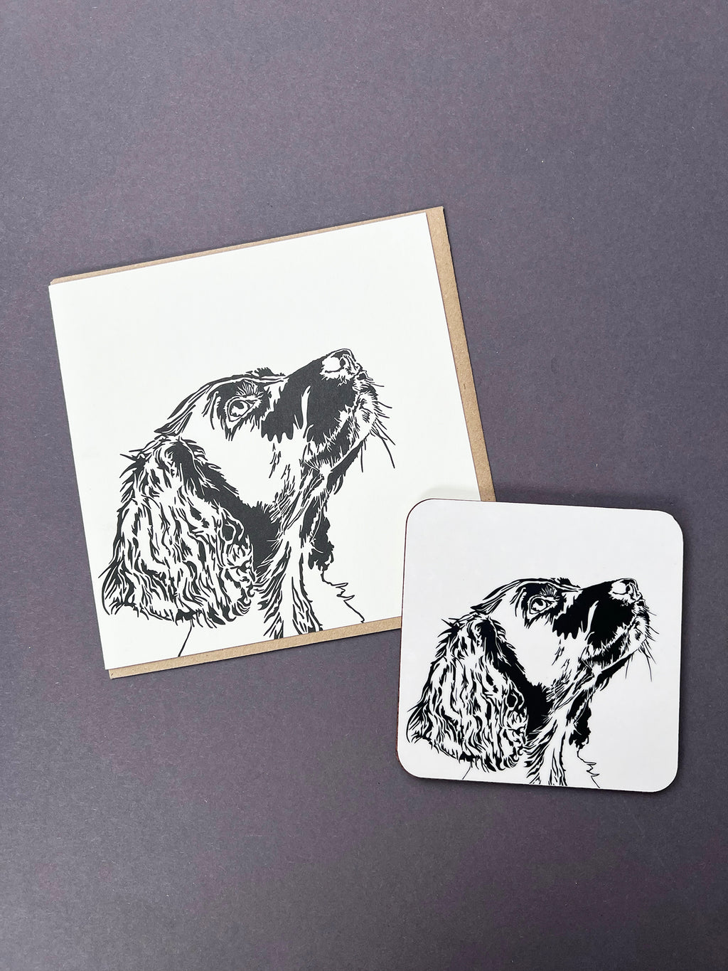 Spaniel Puppy Letterpress Card