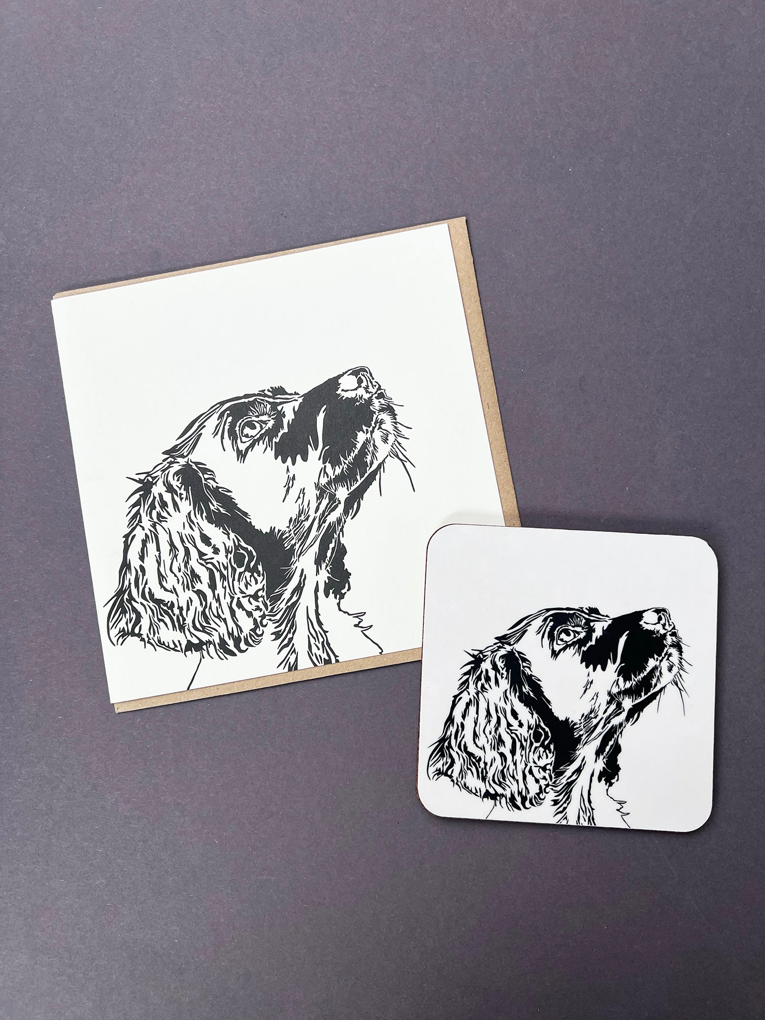 Spaniel Puppy Letterpress Card