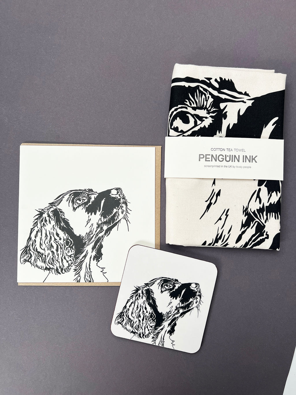 Spaniel Puppy Letterpress Card