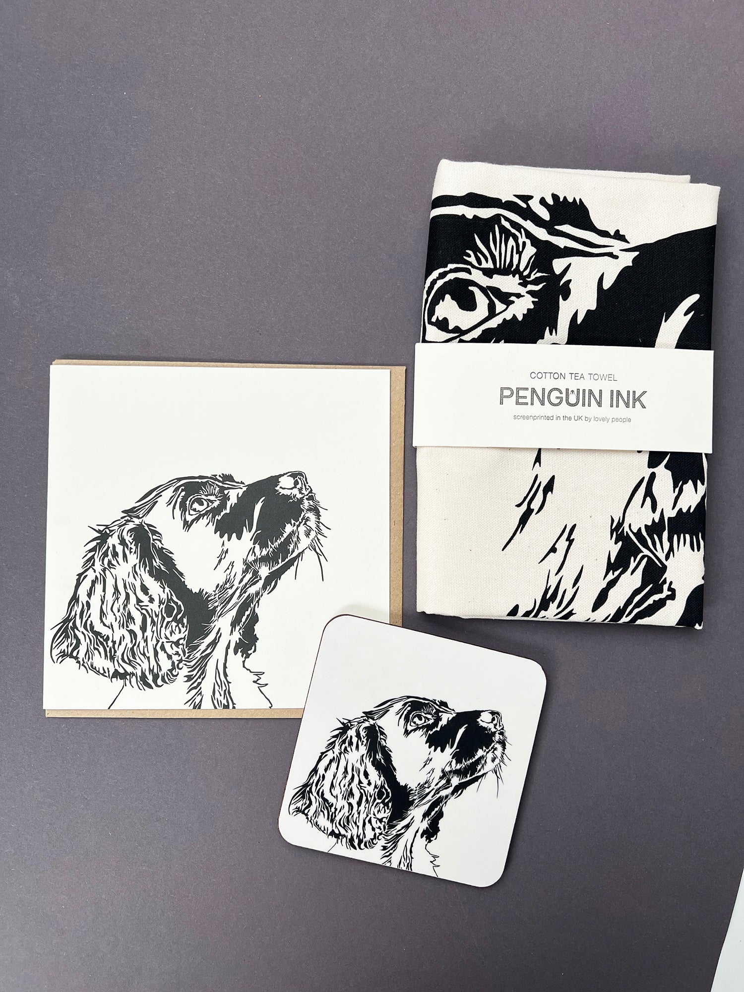 Spaniel Puppy Letterpress Card