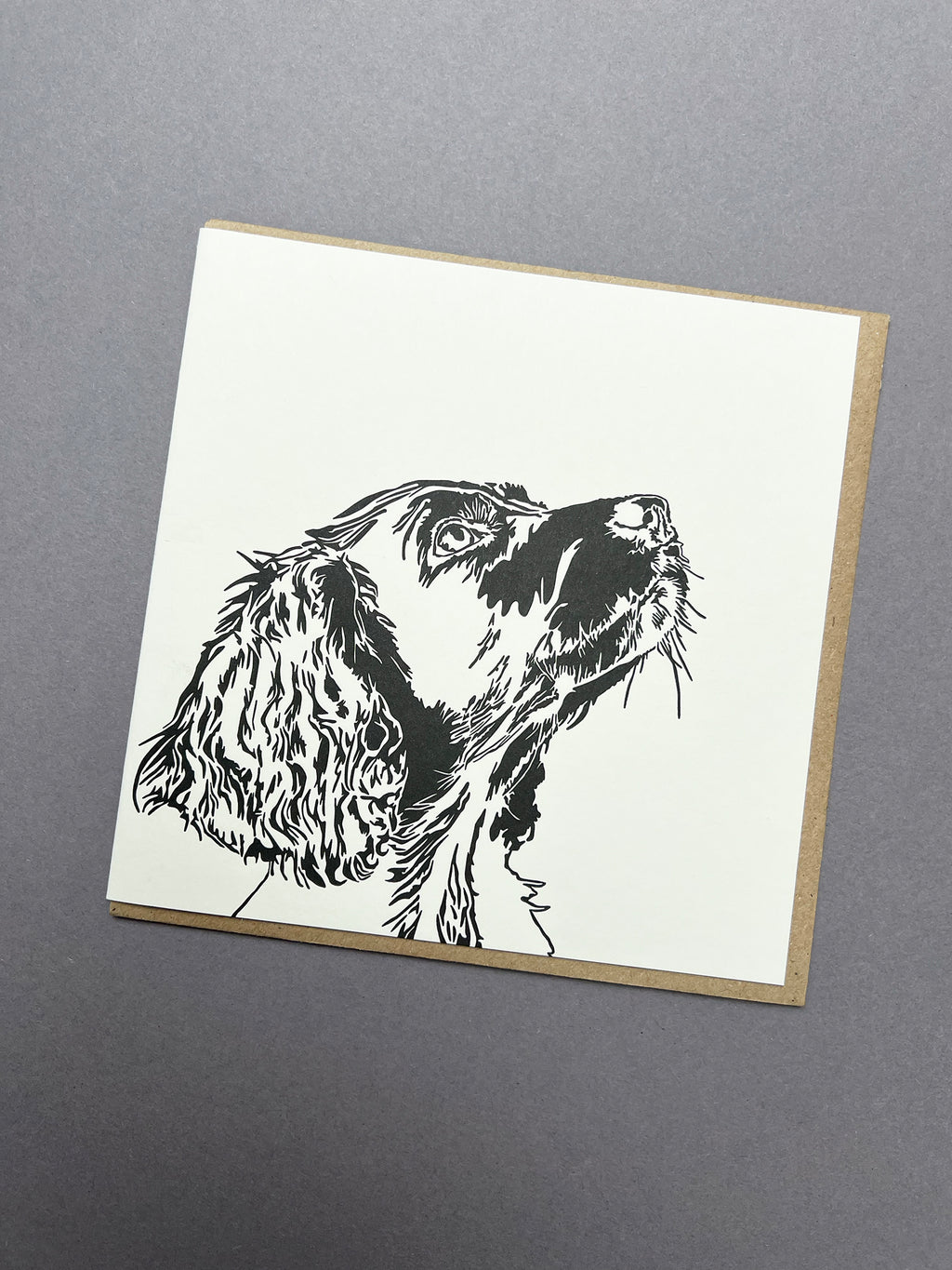 Spaniel Puppy Letterpress Card