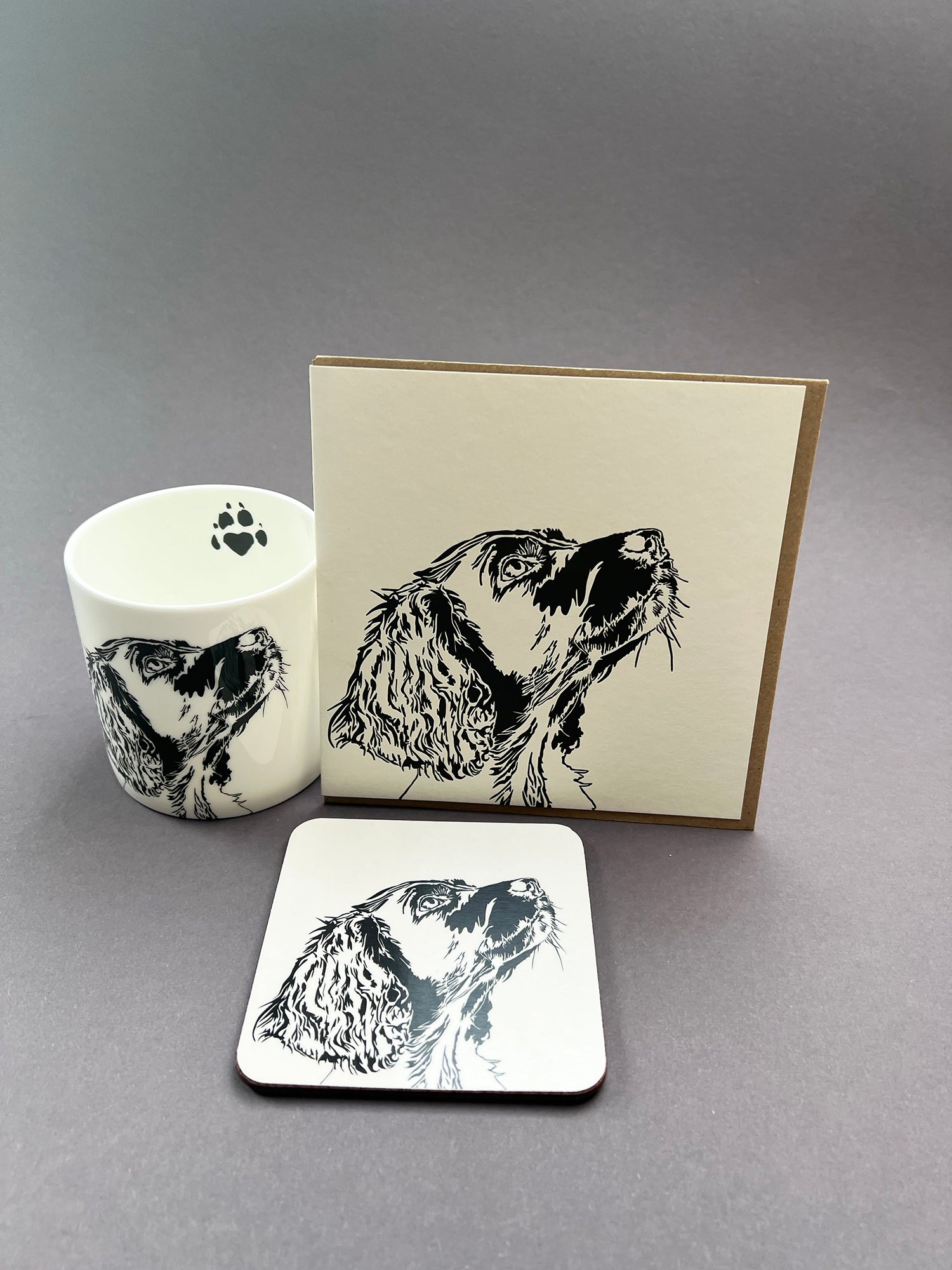 Spaniel Puppy Letterpress Card