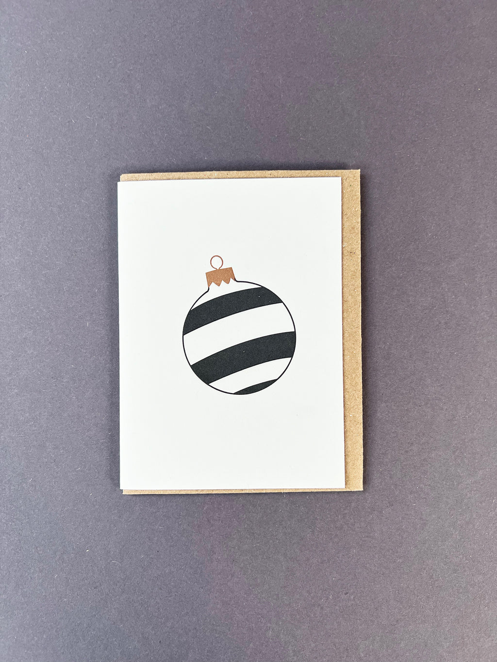 Three Stripe Bauble Black & Gold Card