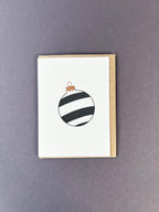 Three Stripe Bauble Black & Gold Card